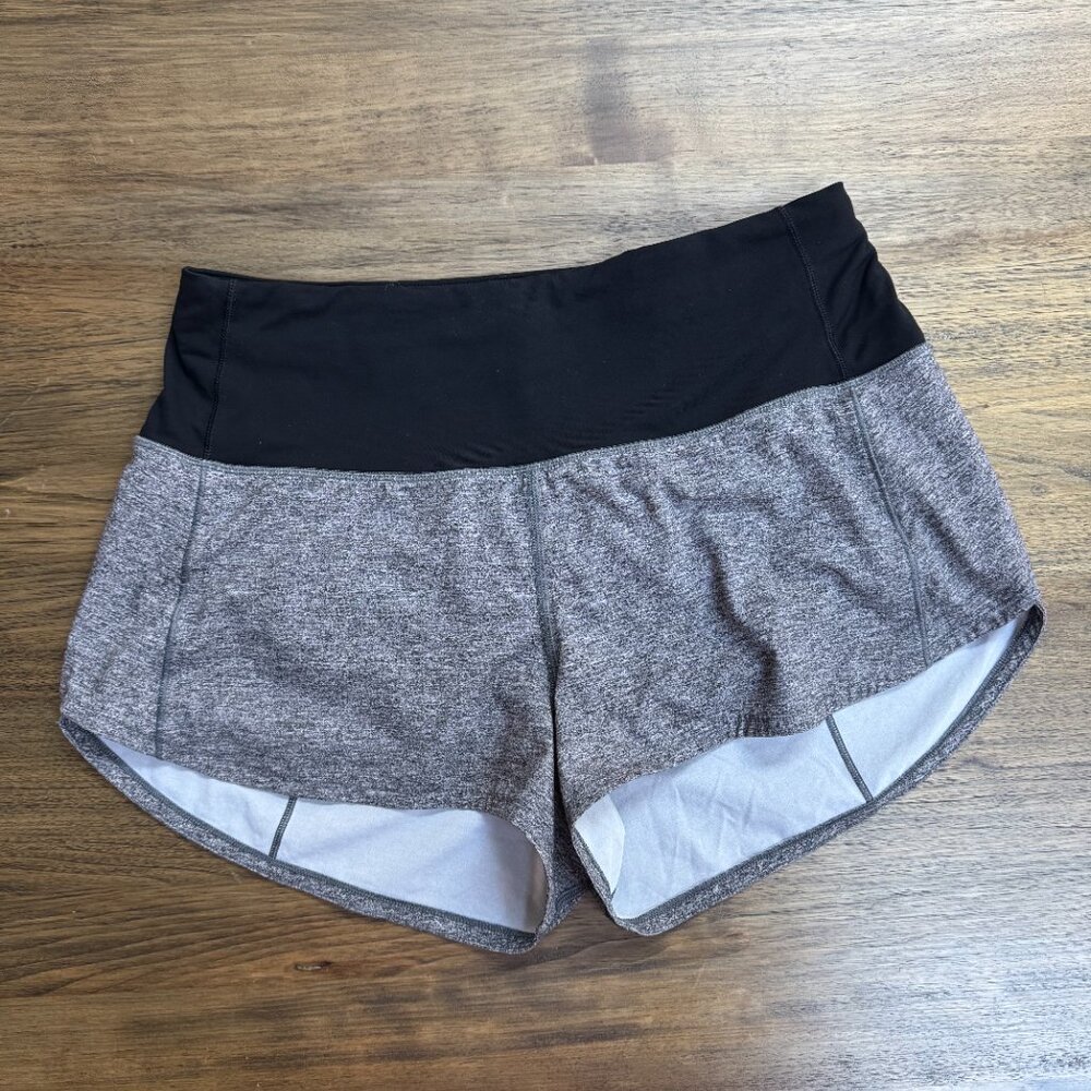 Lululemon Athletica Speed Up 2.5” Shorts Heather Gray and Black - Picture 5 of 10